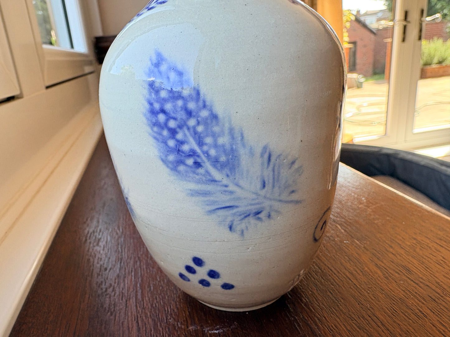 Africa Collection – Blue Guinea Fowl Feather Bud Vase