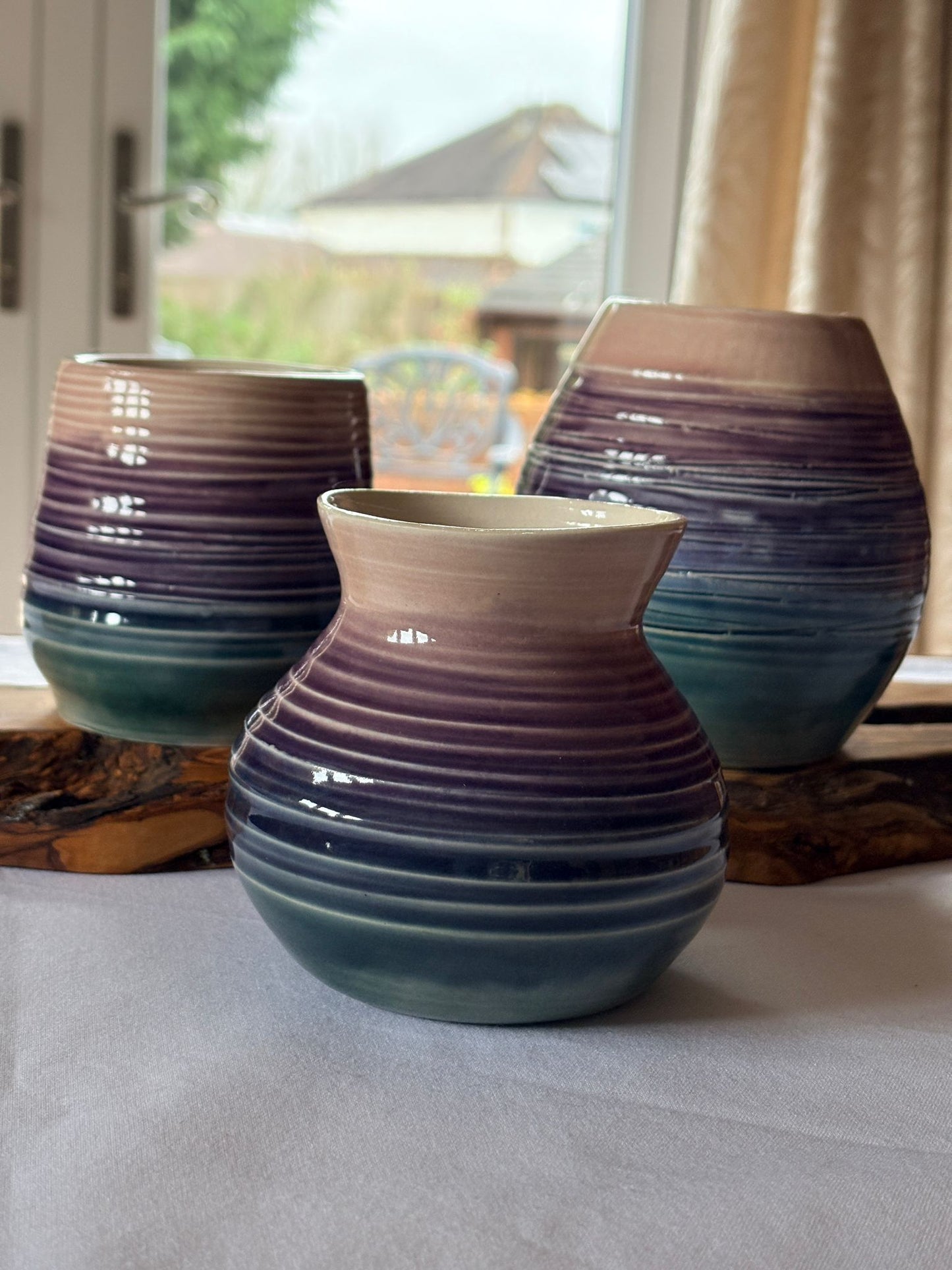 Handcrafted Ceramic Short Ribbed Vase – Petal and Earth Collection