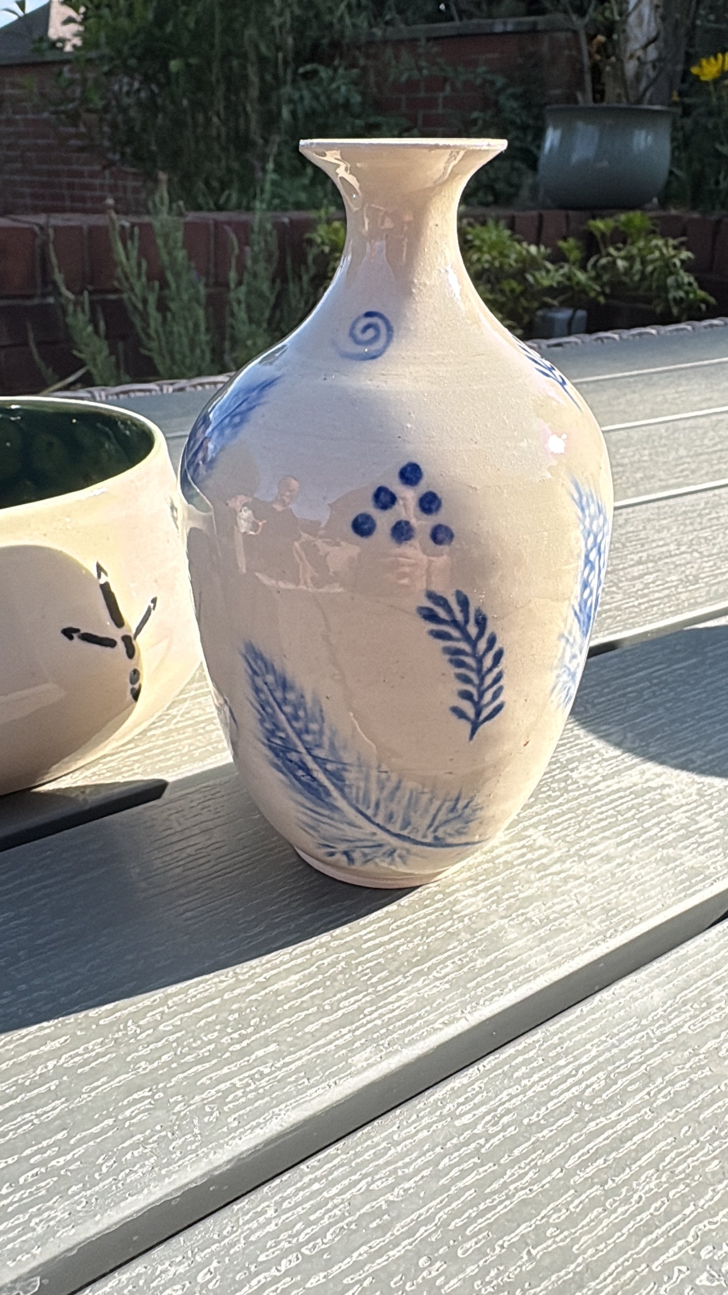 Africa Collection – Blue Guinea Fowl Feather Bud Vase