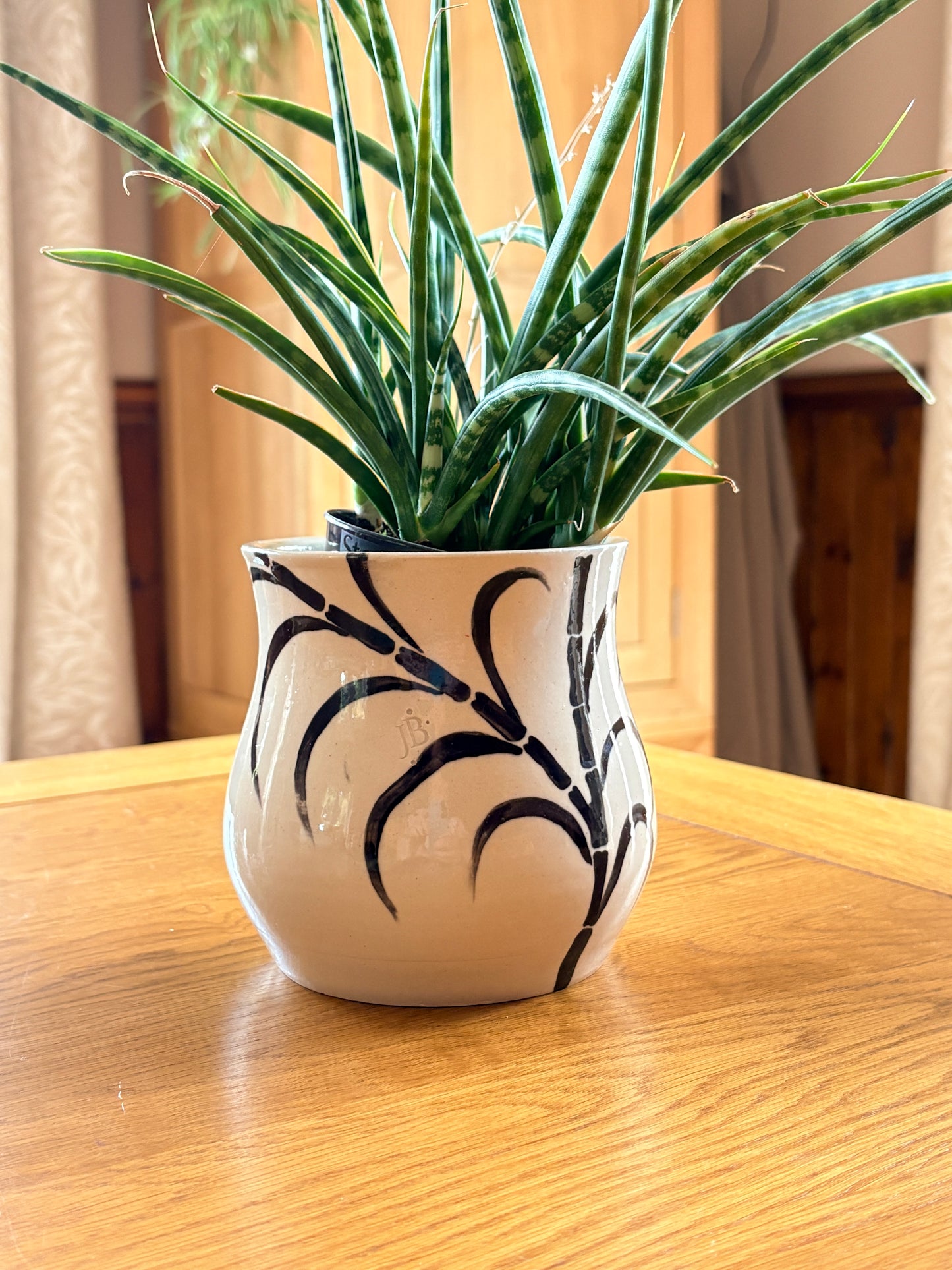 Monochrome Bamboo Vase - Ink & Clay Collection