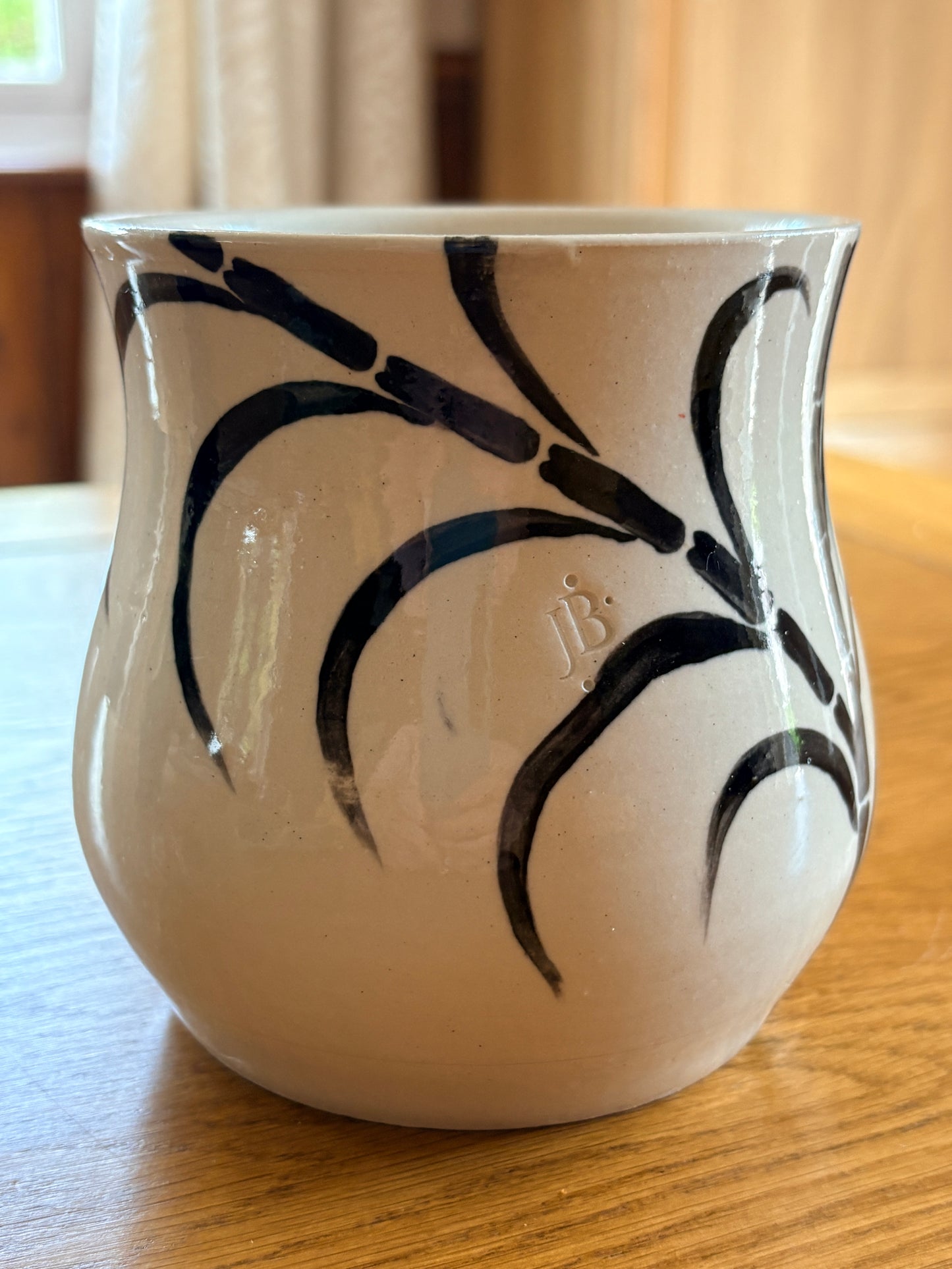 Monochrome Bamboo Vase - Ink & Clay Collection