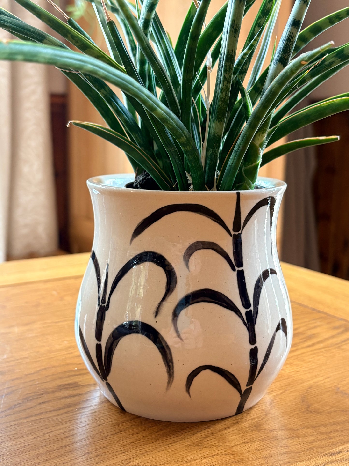 Monochrome Bamboo Vase - Ink & Clay Collection