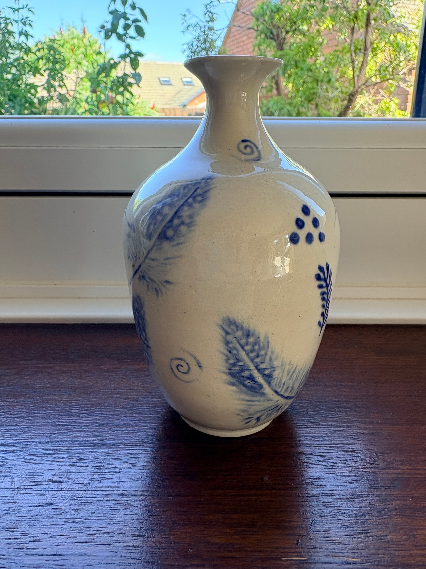 Africa Collection – Blue Guinea Fowl Feather Bud Vase