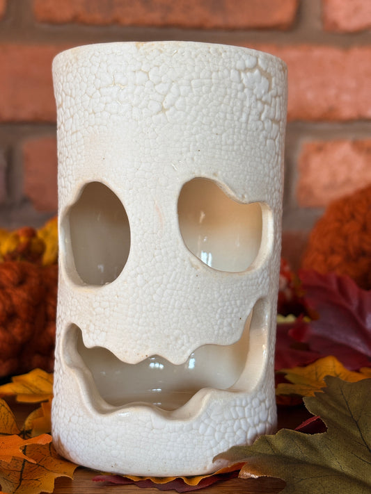 Skull Ghost Tea Light Holder – Autumn Embers Collection