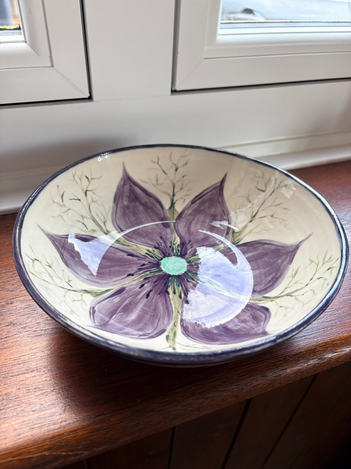 Hand‑Painted Nigella Bloom Bowl – Petal & Earth Collection