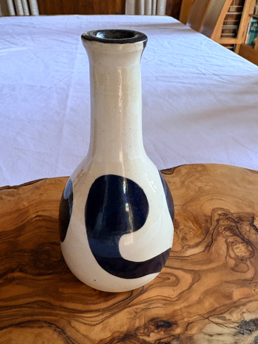 Hand‑Painted Abstract Brush‑Stroke Vase – Ink & Clay Collection