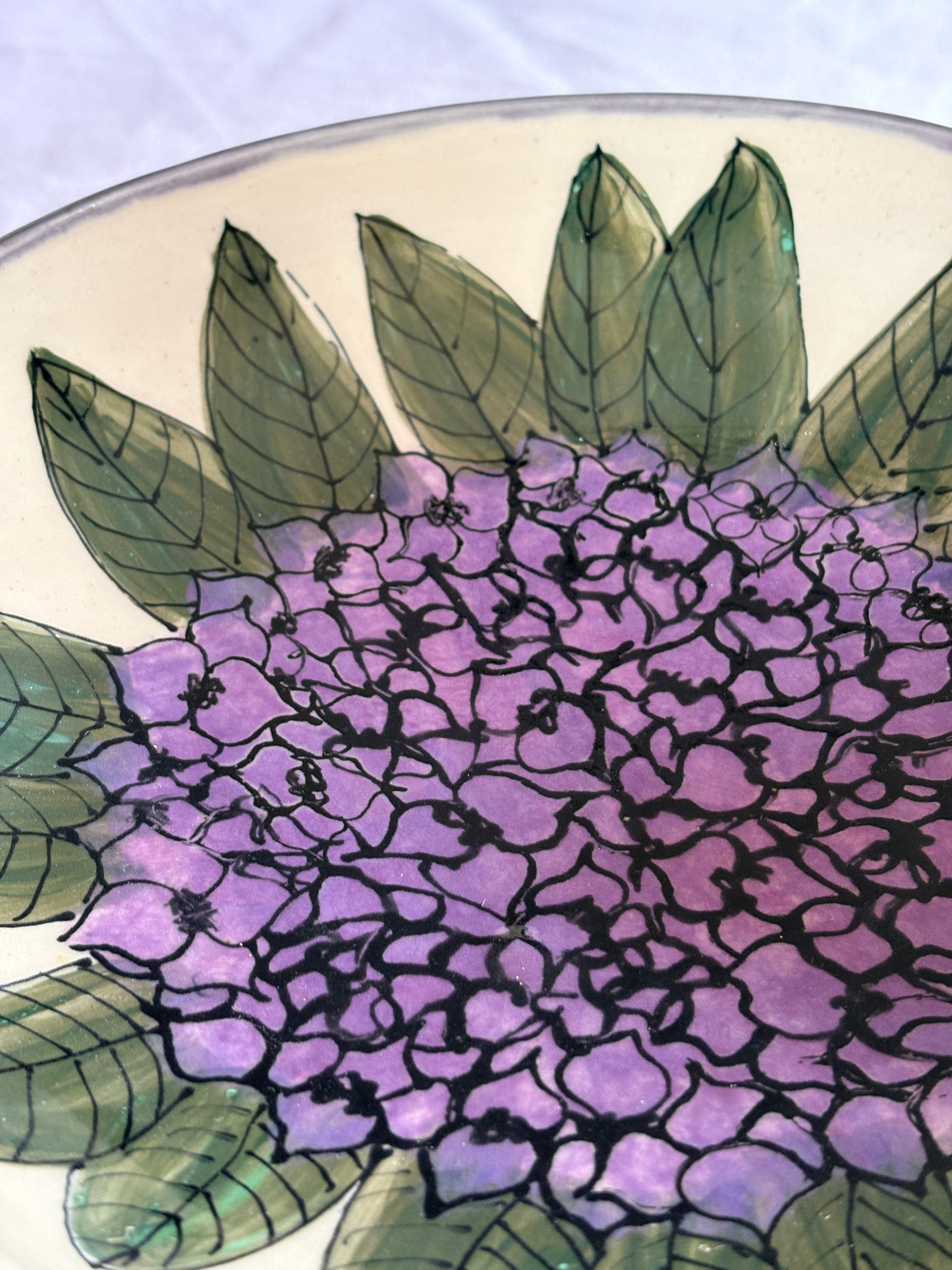 Hand‑Painted Hydrangea Bloom Bowl – Petal & Earth Collection