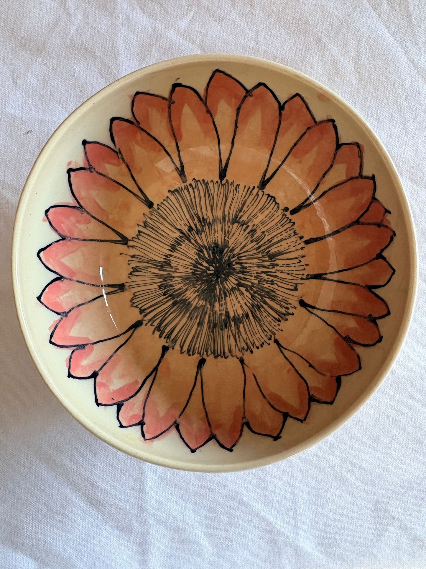 Hand‑Painted Protea Floral Bowl – Petal & Earth Collection