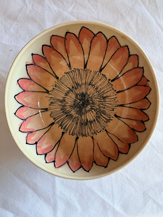 Hand‑Painted Protea Floral Bowl – Petal & Earth Collection