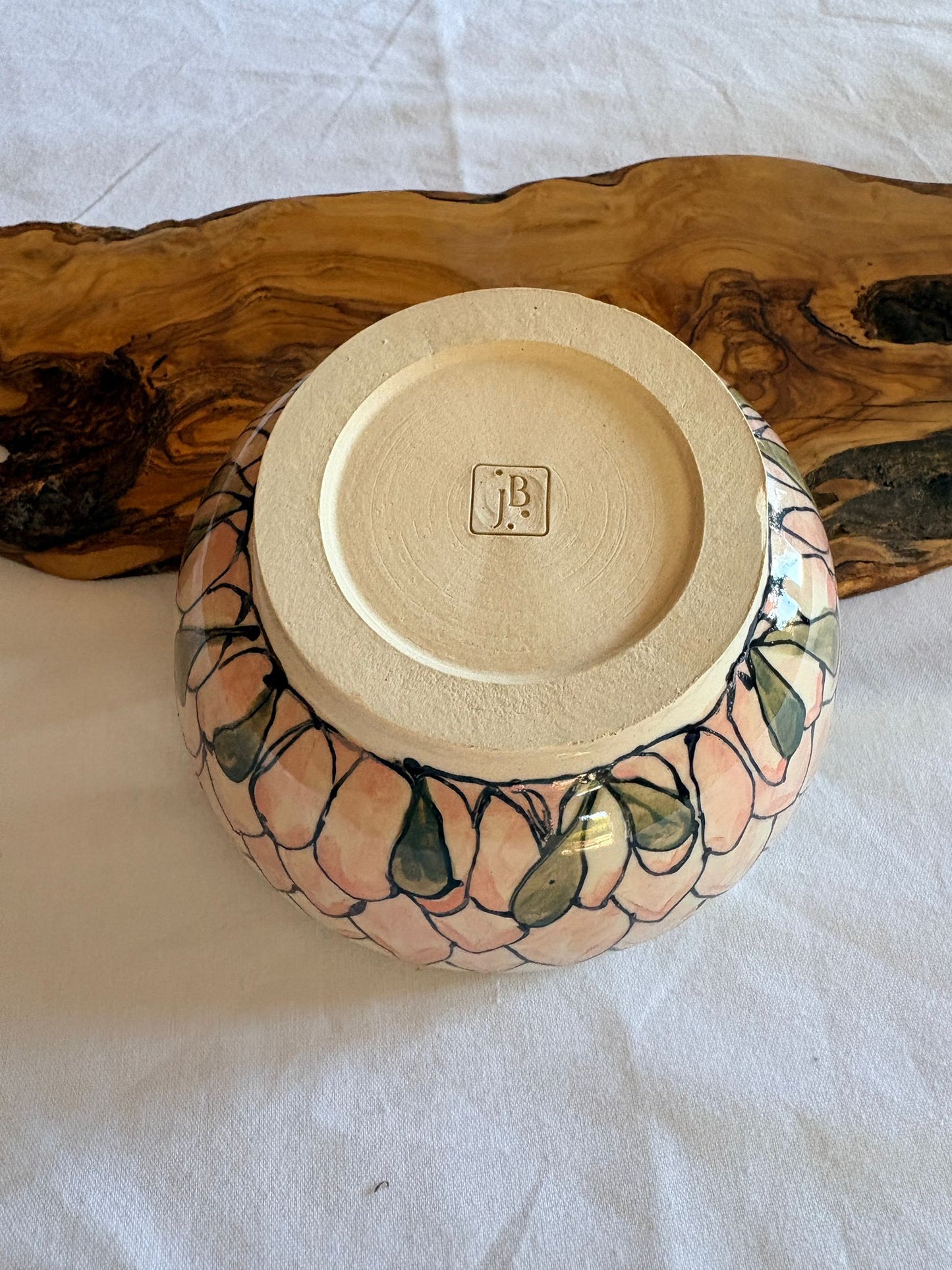 Hand‑Painted Protea Floral Bowl – Petal & Earth Collection