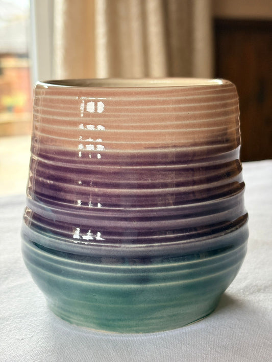 Handcrafted Ceramic Short Ribbed Vase – Petal and Earth Collection