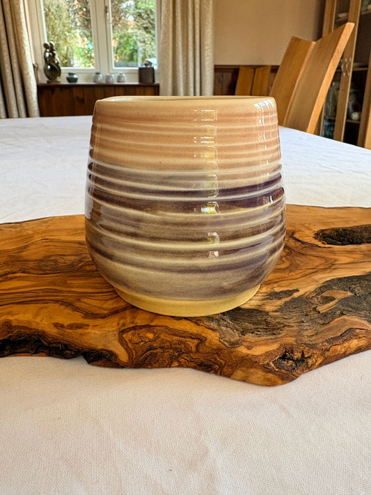 Handcrafted Ceramic Ribbed Vase – Petal and Earth Collection